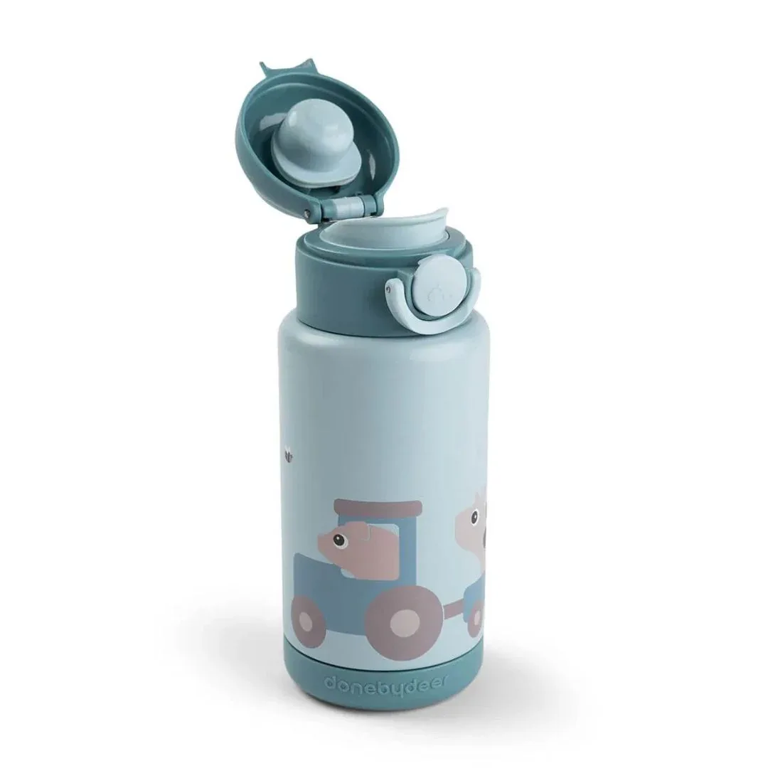 Done by Deer® Insulated bottle 340ml Tiny farm Blue - Image 2