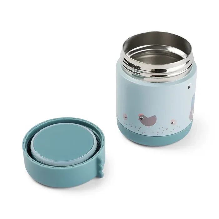 Done by Deer® Insulated food jar 300ml Tiny farm Blue - Image 3