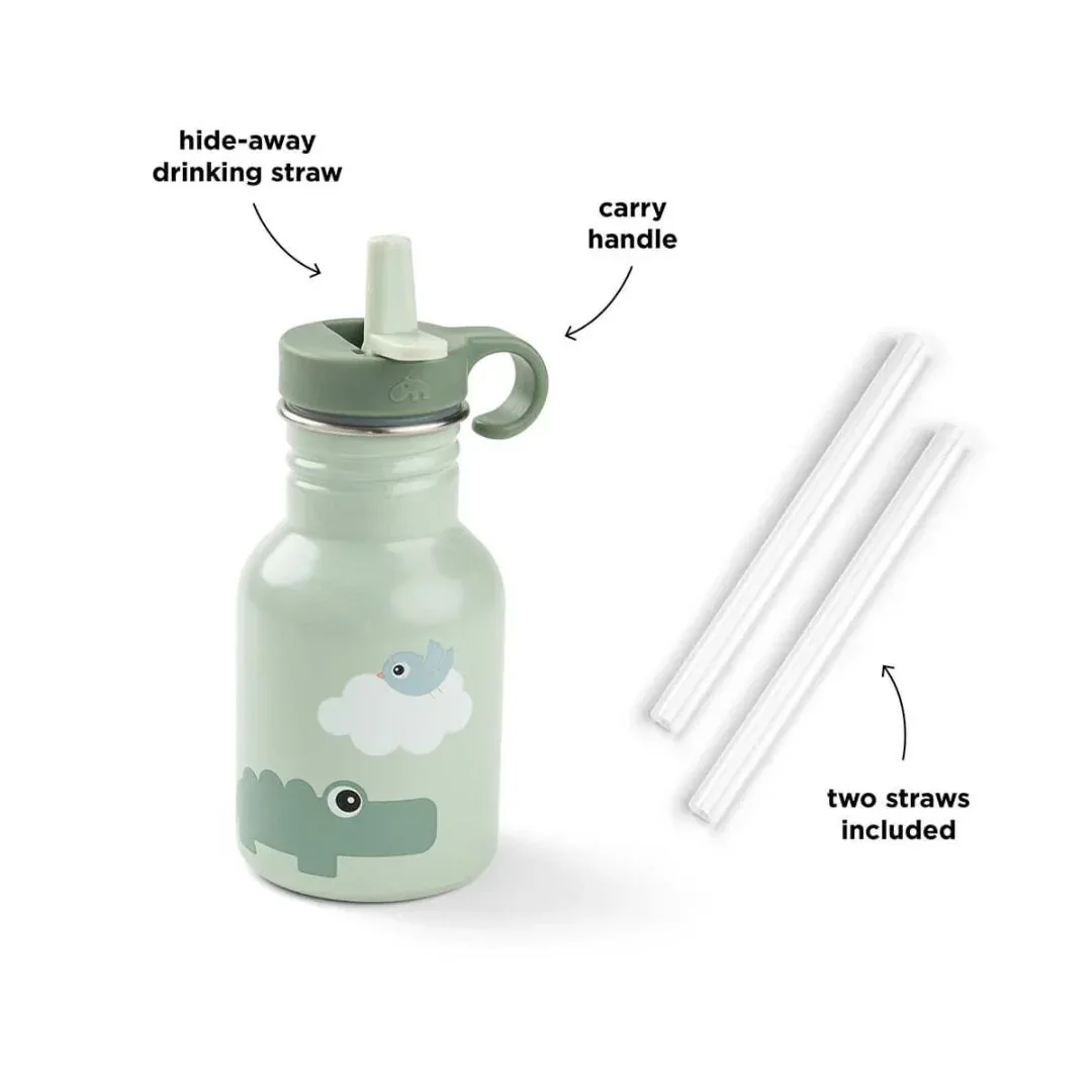 Done by Deer® Metal Straw Bottle Playground Green 350 ml - Image 2