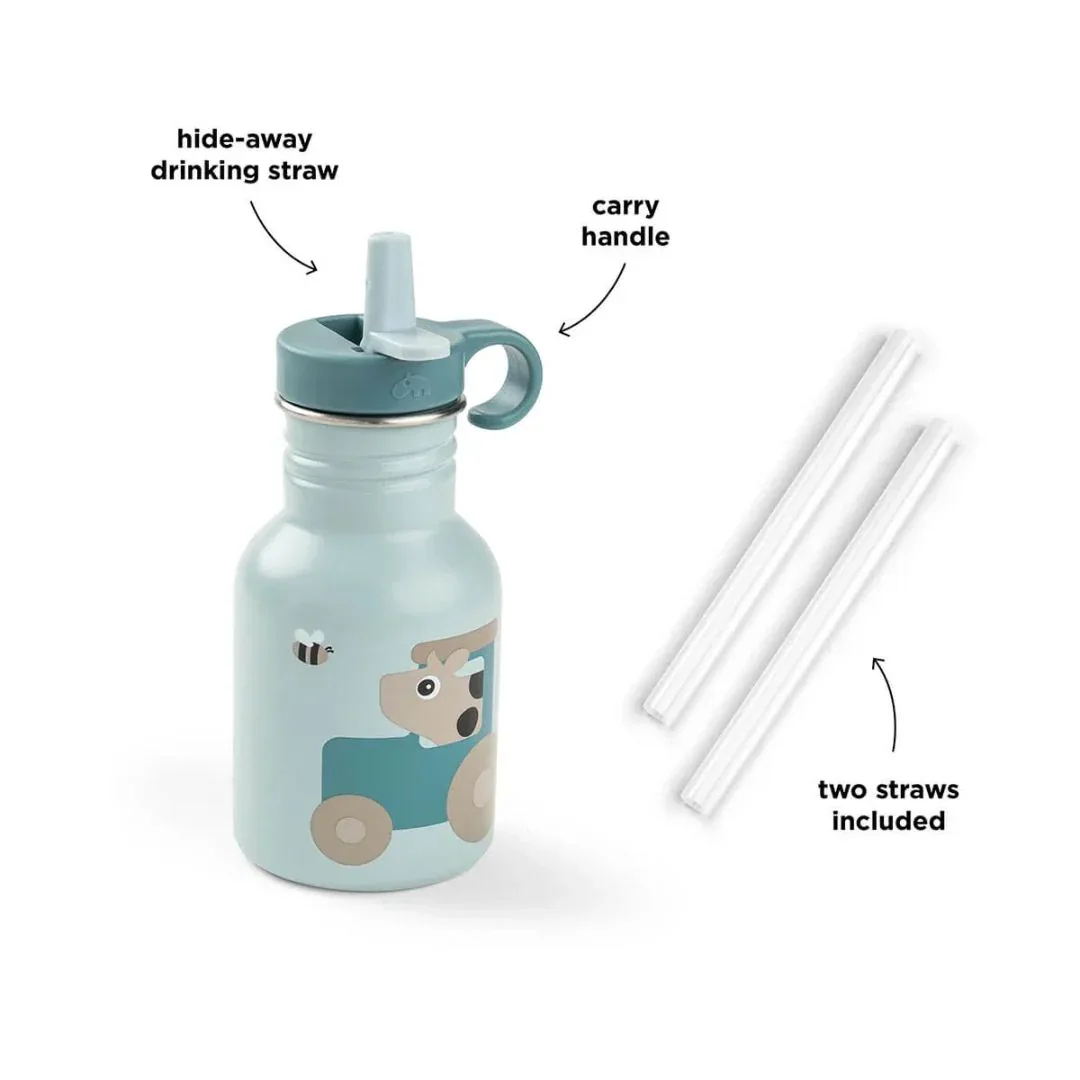 Done by Deer® Metal Straw Bottle Tiny Farm Blue 350 m - Image 2