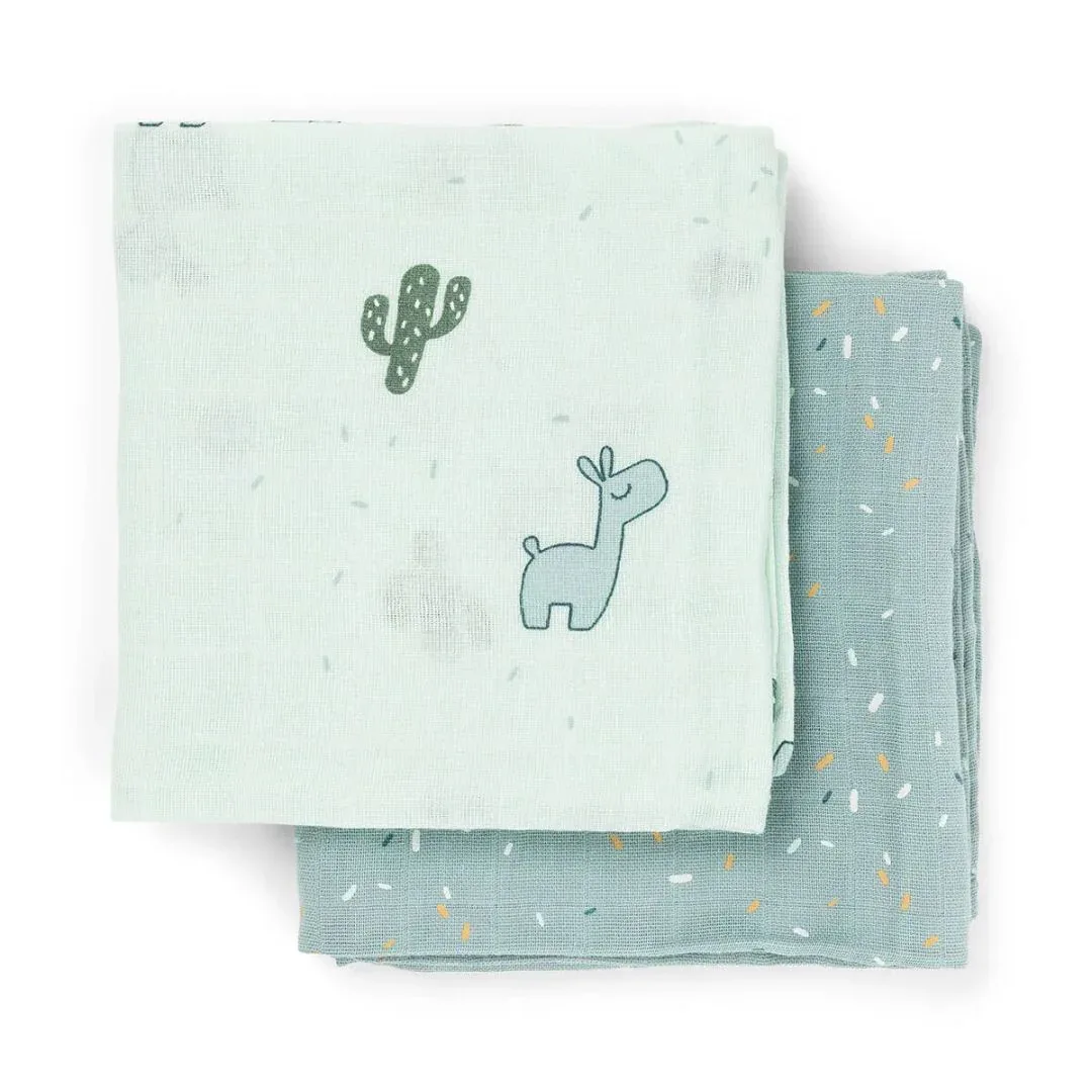 Done by Deer® Muslin Cloth Set Lalee Blue 65x65 - Image 2