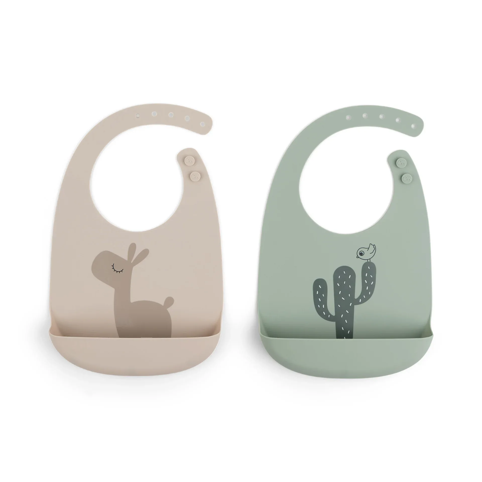 Done by Deer® Peekaboo Bib 2-pack Lalee Sand/Green