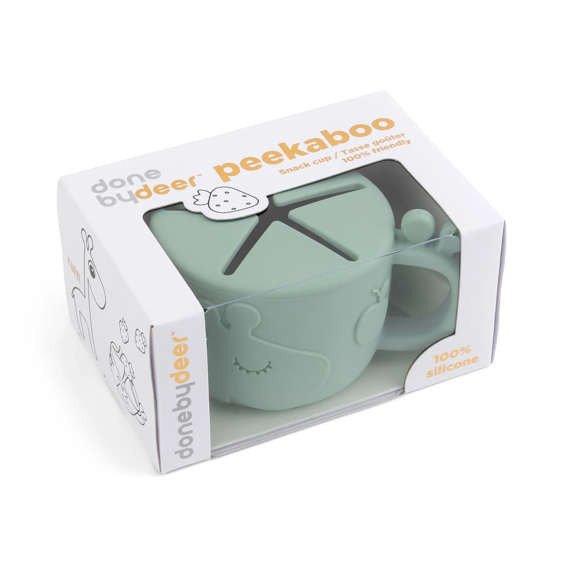 Done by Deer® Peekaboo snack cup Raffi Green - Image 3