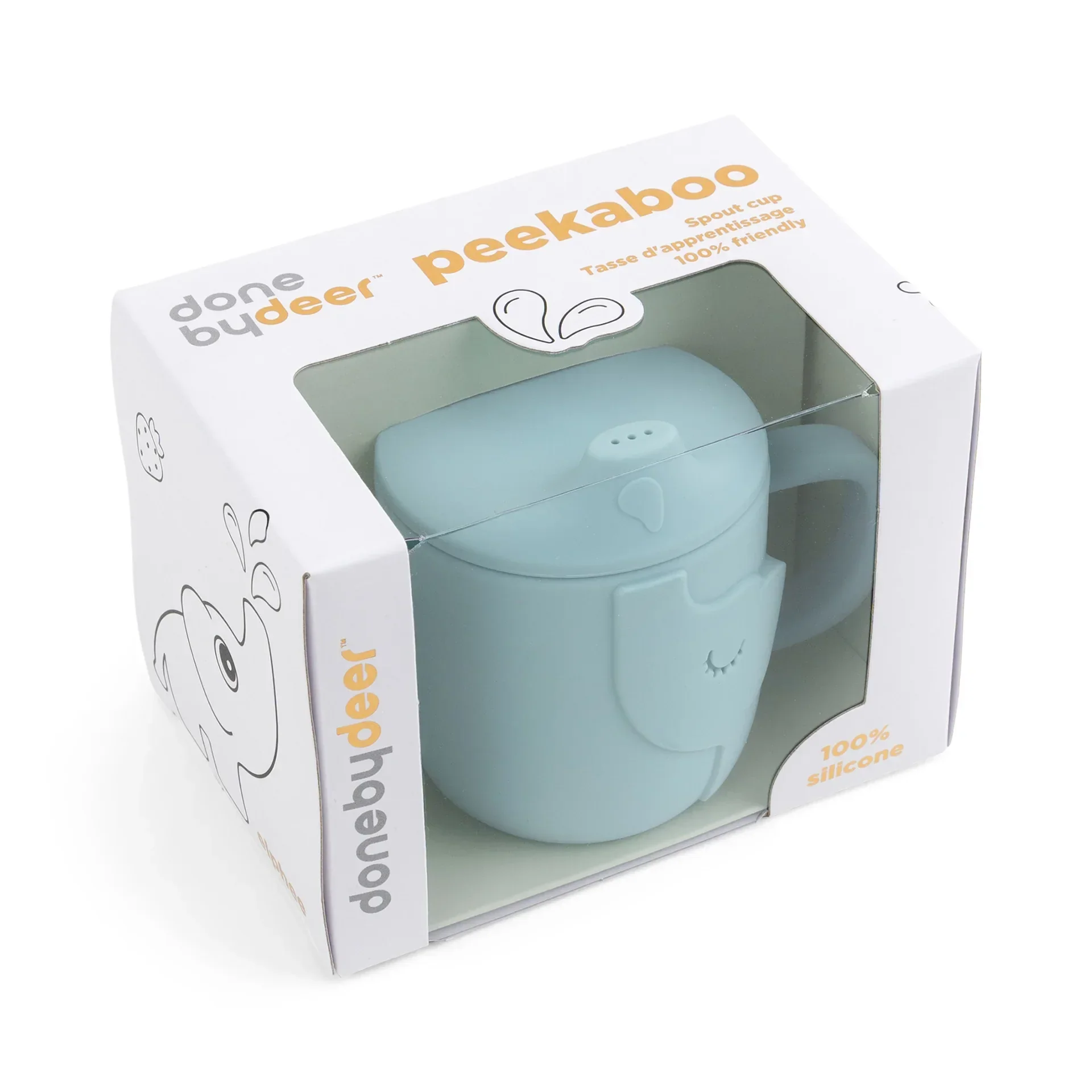 Done by Deer® Peekaboo spout cup Elphee Blue - Image 3