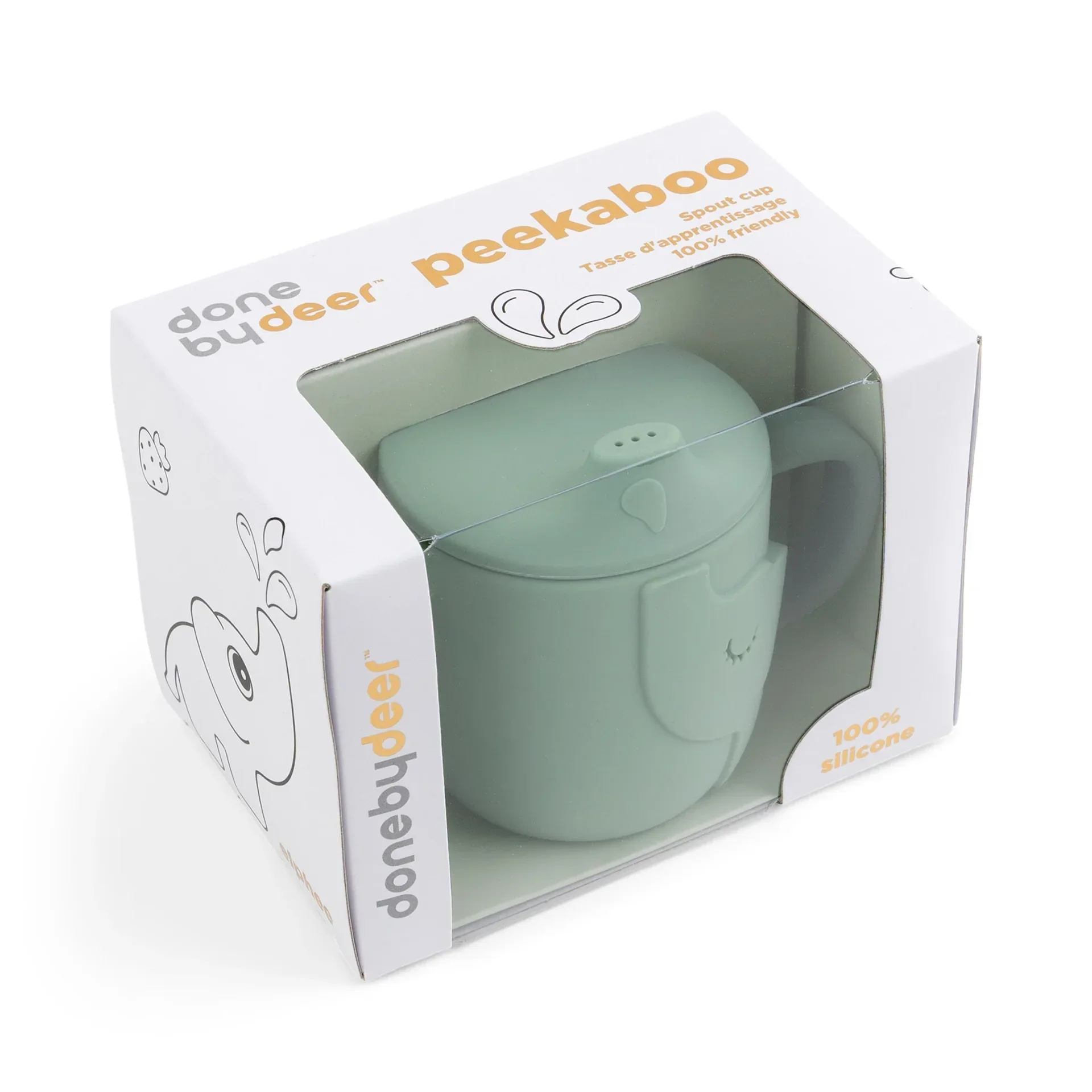 Done by Deer® Peekaboo spout cup Elphee Green - Image 3