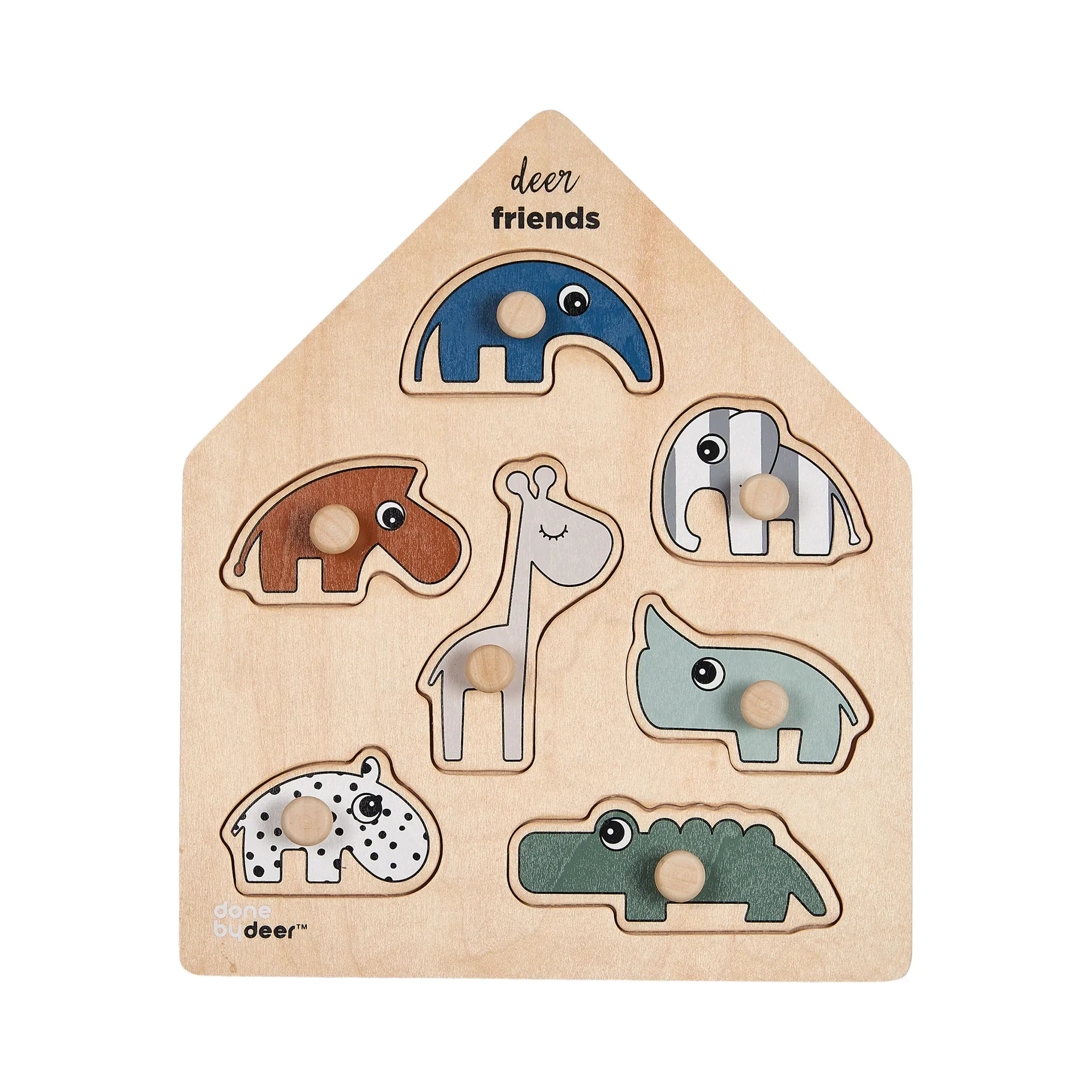 Done by Deer® Peg puzzle Deer friends Colour mix - Image 3