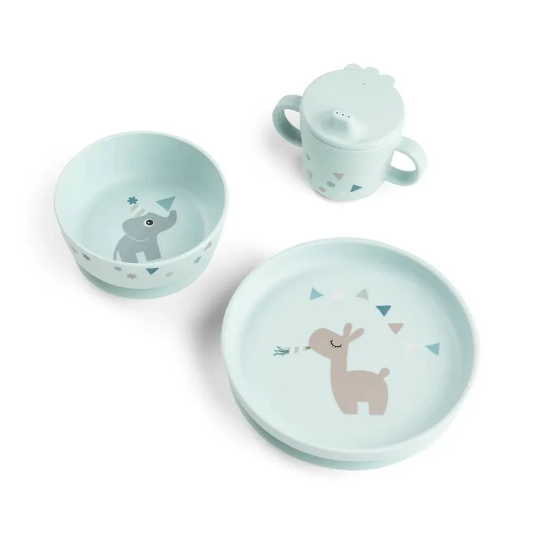 Done by Deer® Prvi jedilni set Foodie Celebration Blue