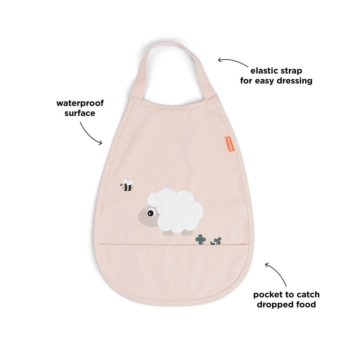 Done by Deer® Pull-over bib Tiny Farm Powder - Image 2
