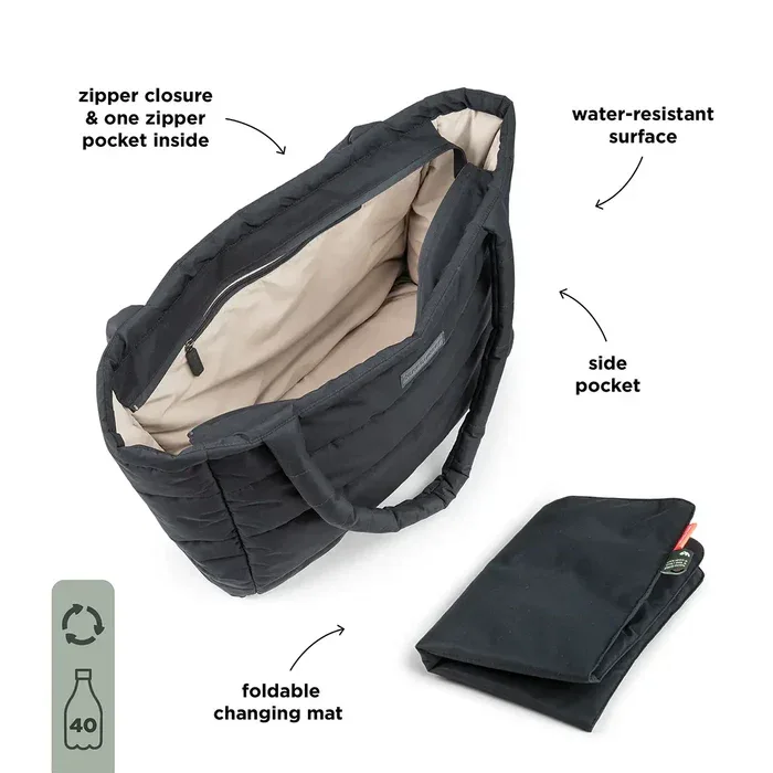 Done by Deer® Quilted changing tote bag Black - Image 2