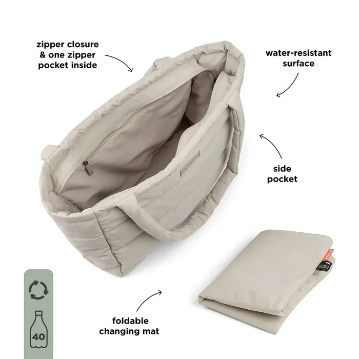 Done by Deer® Quilted changing tote bag Sand - Image 2