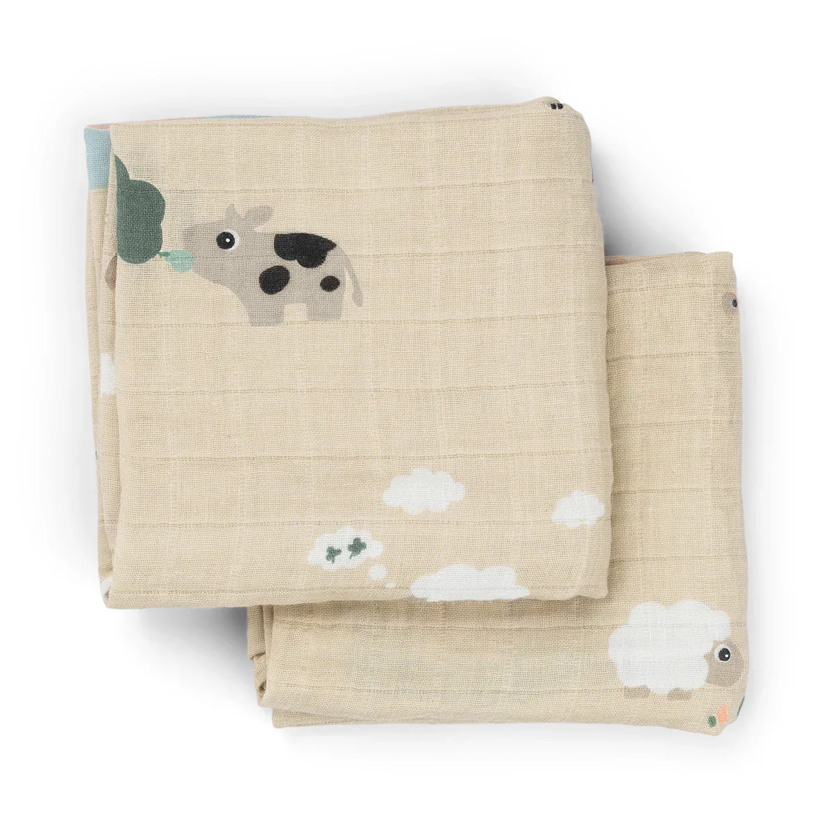 Done by Deer® Set of cloths Tiny Farm Sand 70x70 - Image 2
