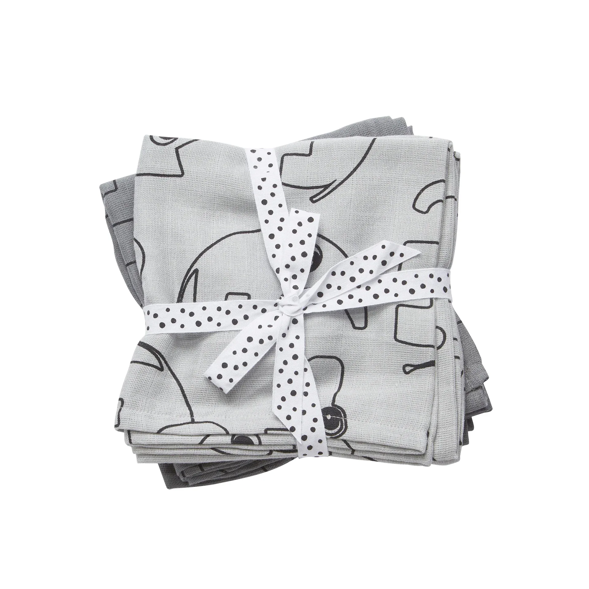 Done by Deer® Set of swaddle cloths Contour Grey 120x120 - Image 2