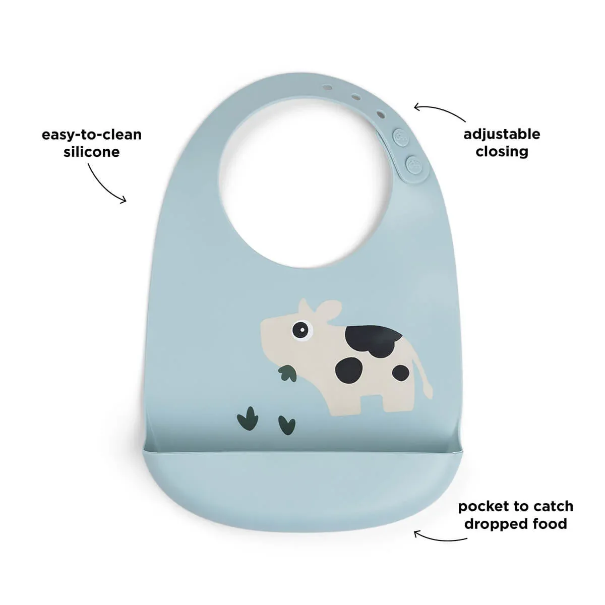Done by Deer® Silicone bib Dotti Blue - Image 2