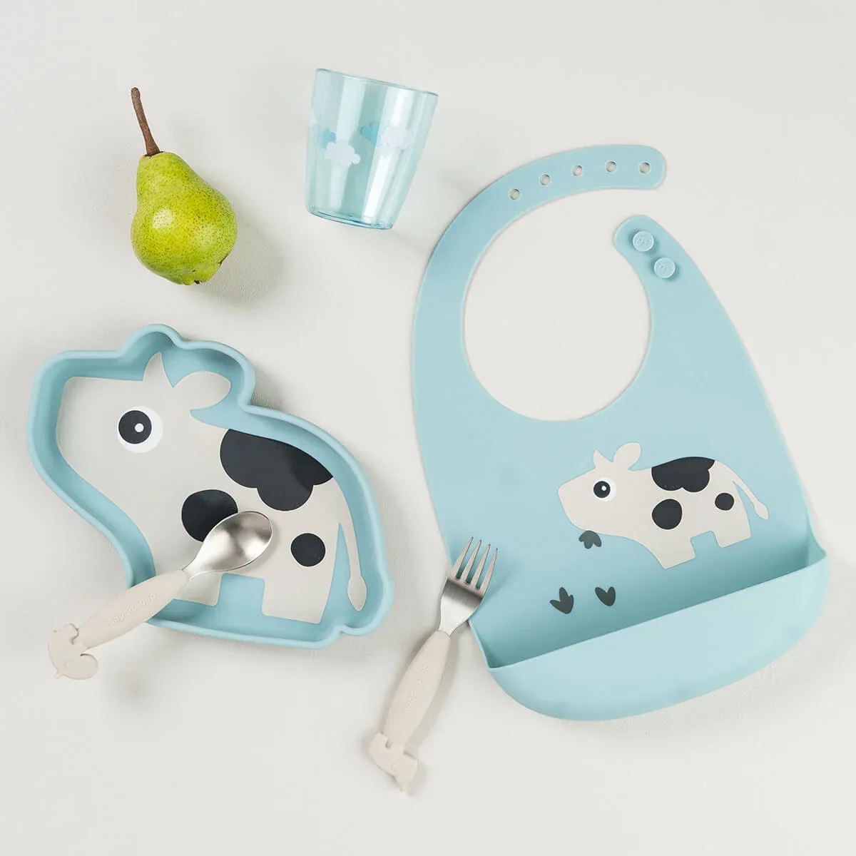 Done by Deer® Silicone bib Dotti Blue - Image 4