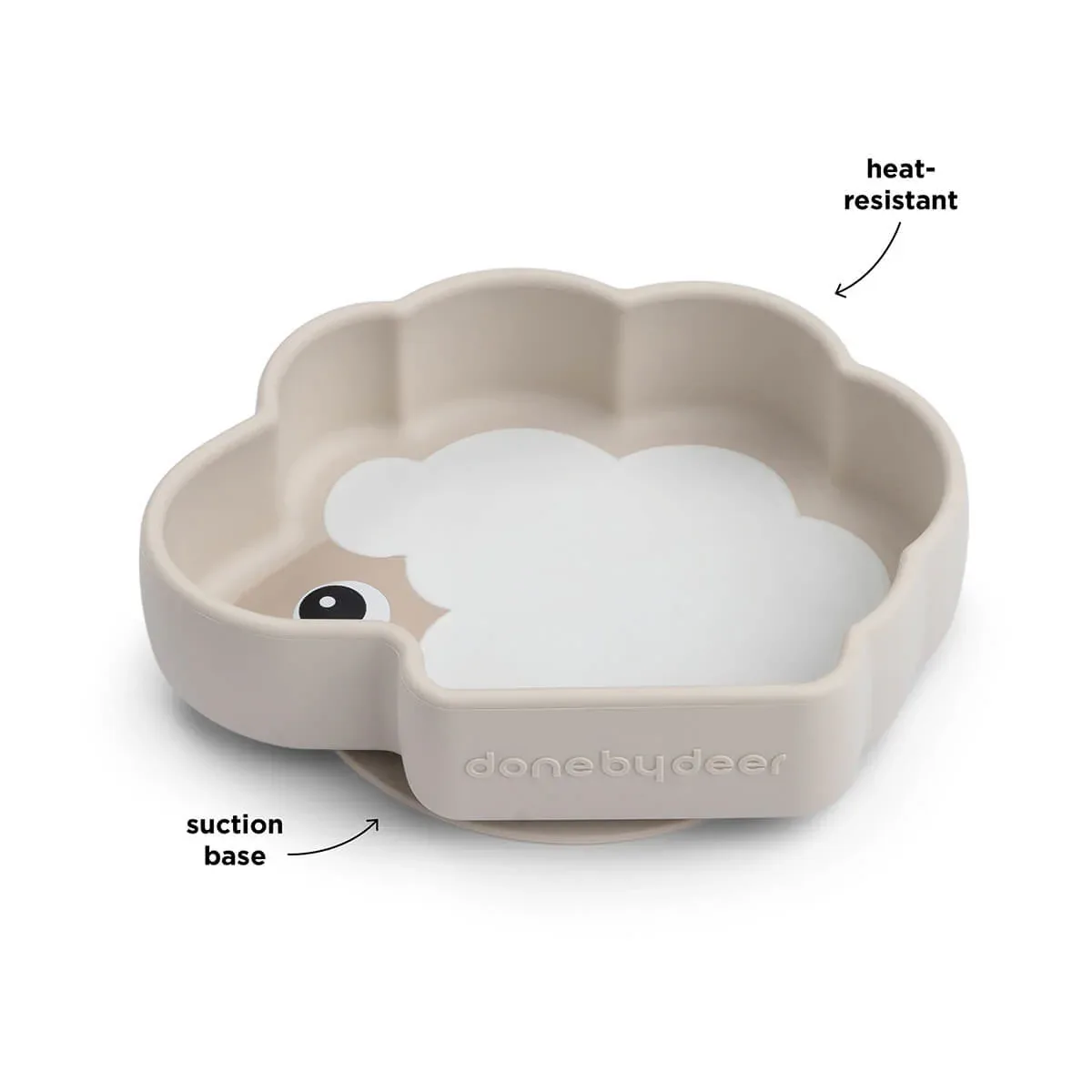 Done by Deer® Silicone bowl Stick&Stay Sheepy Sand - Image 2