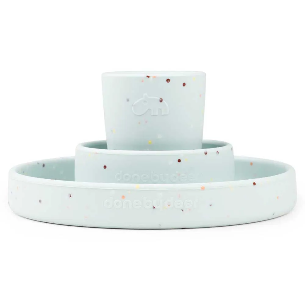 Done by Deer® Silicone Feeding Set Confetti Blue - Image 2