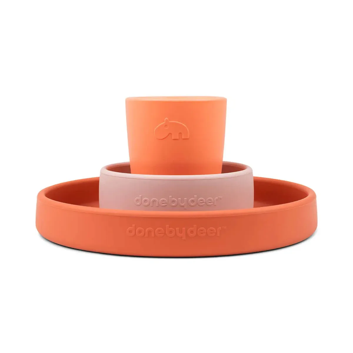 Done by Deer® Silicone Feeding Set Happy Clouds Papaya - Image 2