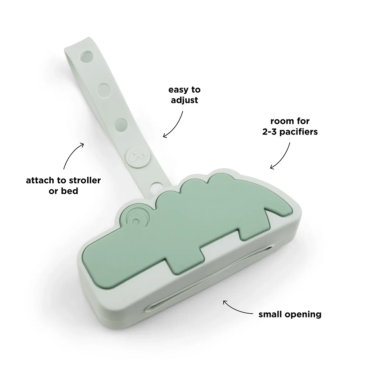 Done by Deer® Silicone pacifier pouch Croco Green - Image 3
