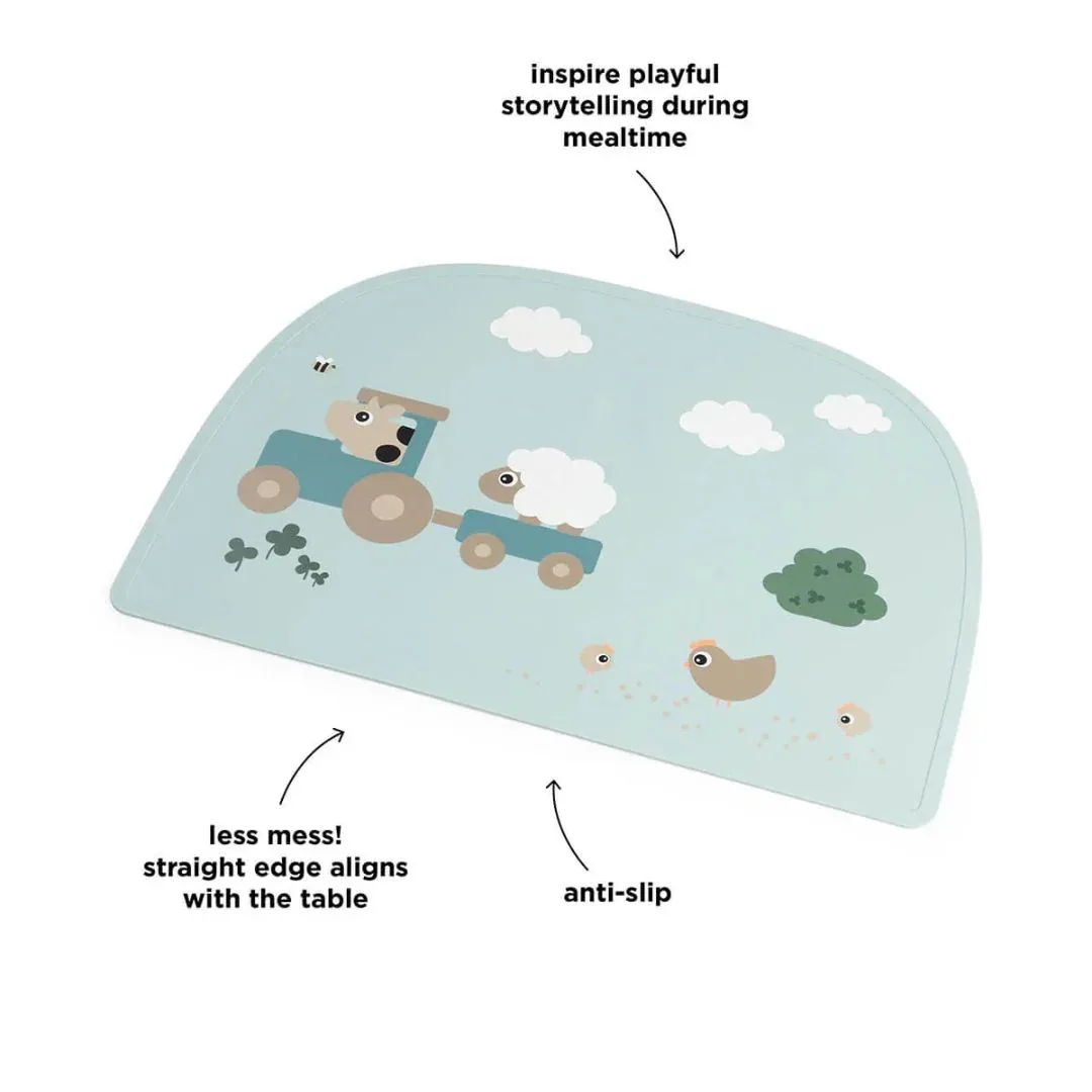 Done by Deer® Silicone Placemat Tiny Farm Blue - Image 3