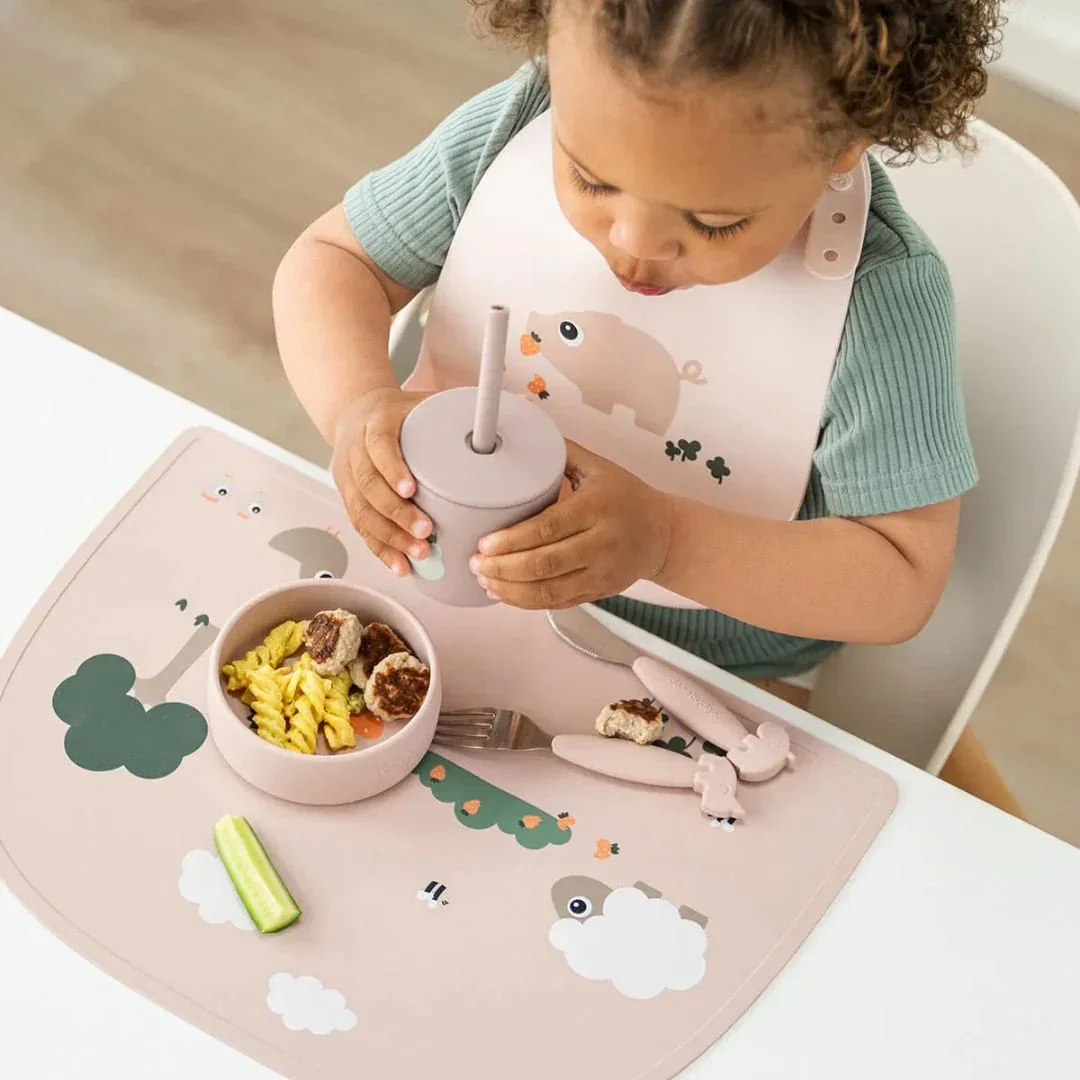 Done by Deer® Silicone Placemat Tiny Farm Powder - Image 5