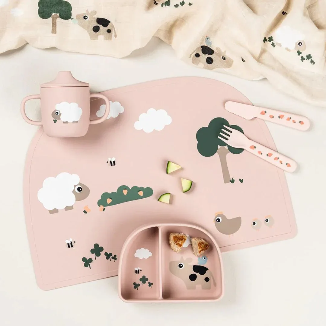 Done by Deer® Silicone Placemat Tiny Farm Powder - Image 6