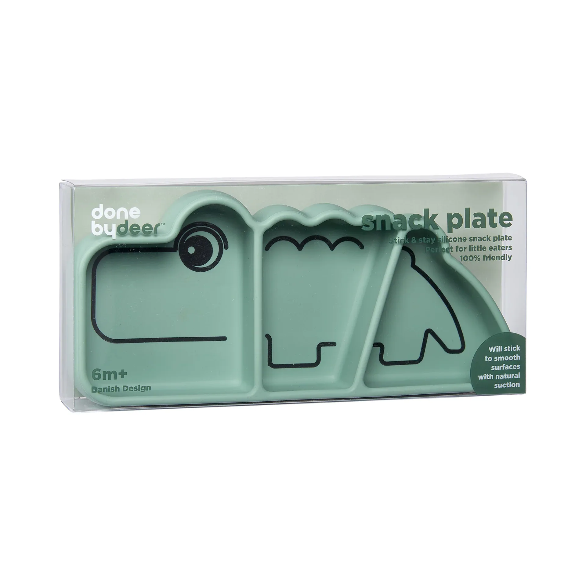 Done by Deer® Silicone Stick&Stay snack plate Croco Green - Image 7
