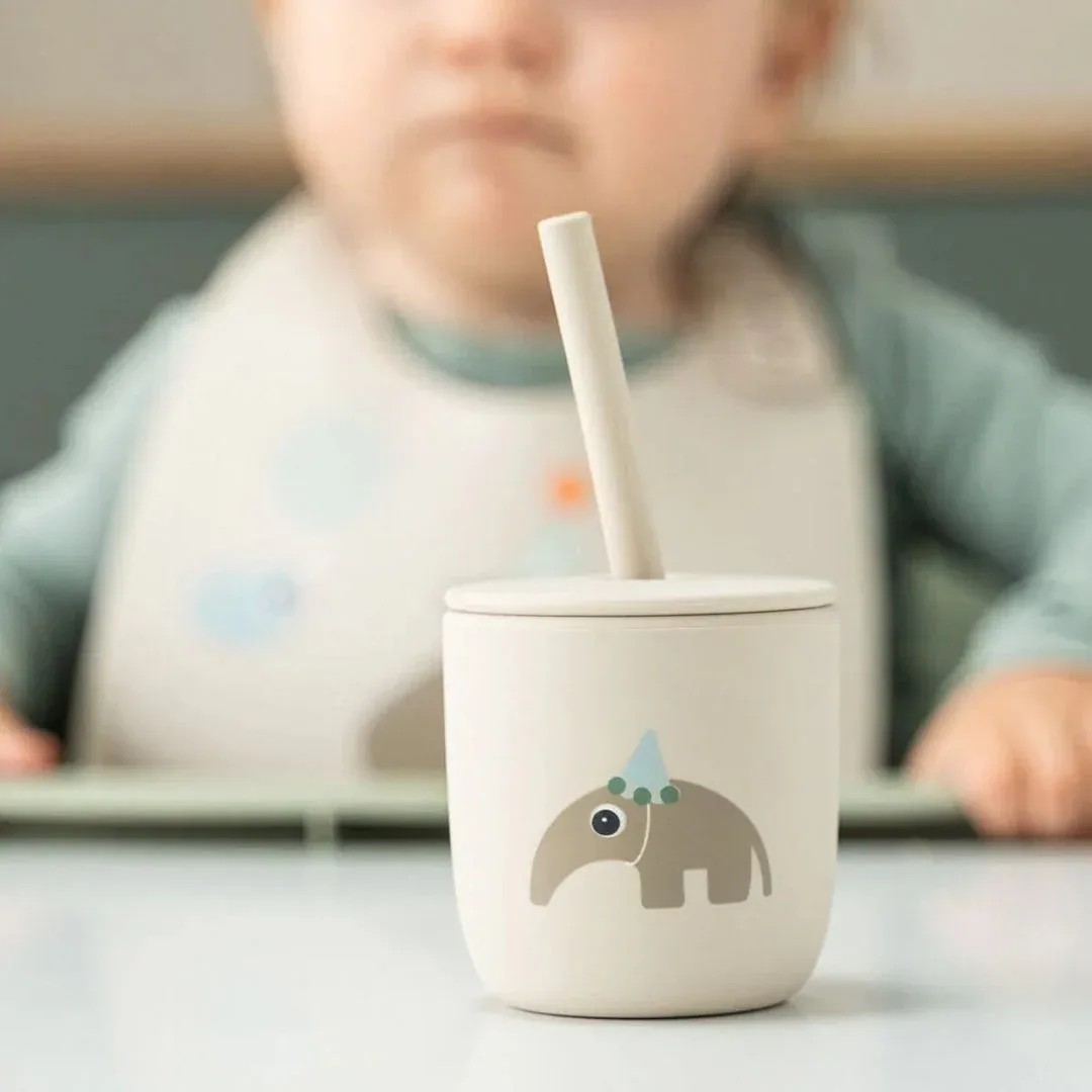 Done by Deer® Silicone Straw Cup Set Celebration Sand 2-pack - Image 4