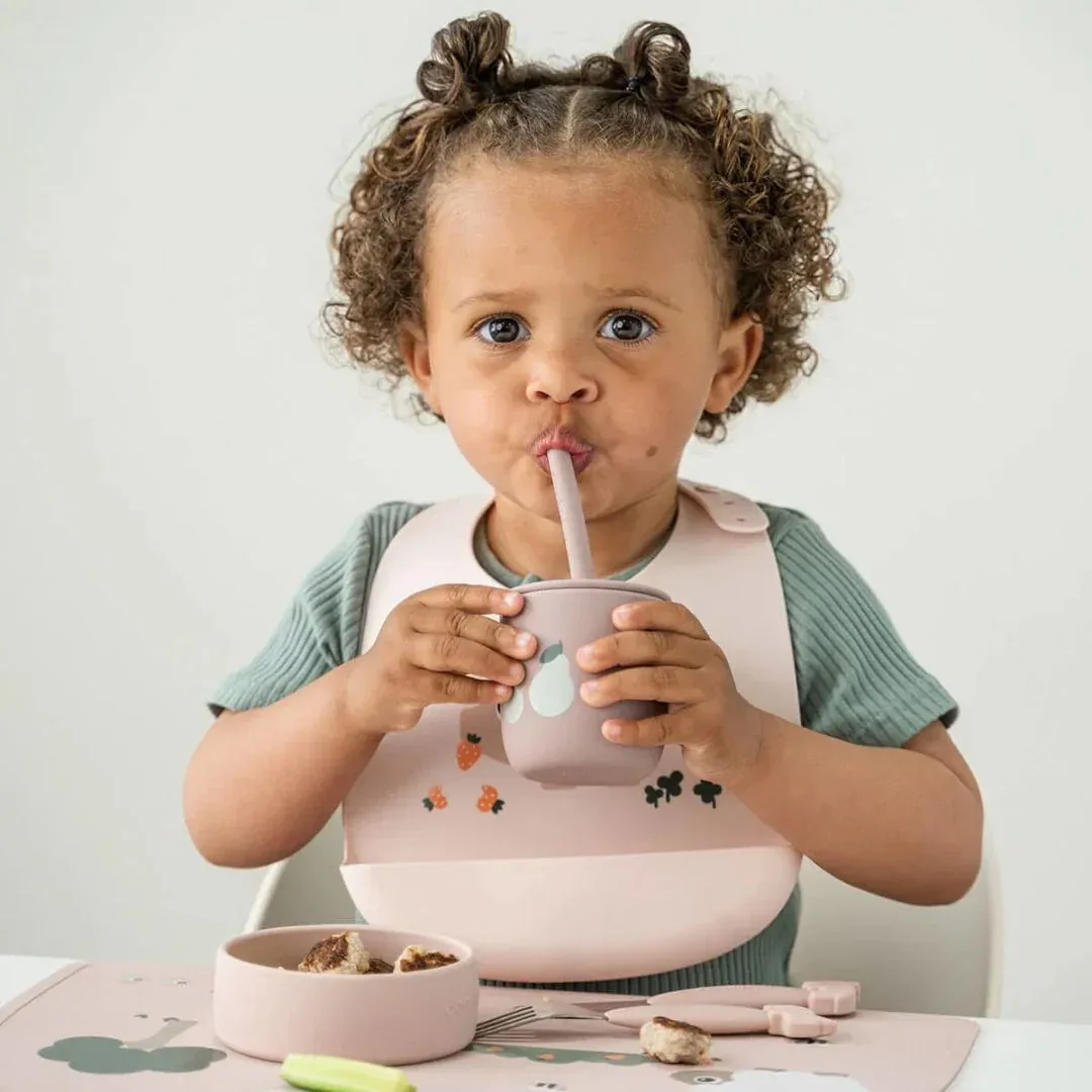 Done by Deer® Silicone Straw Cup Set Tiny Farm Powder 2-pack - Image 3