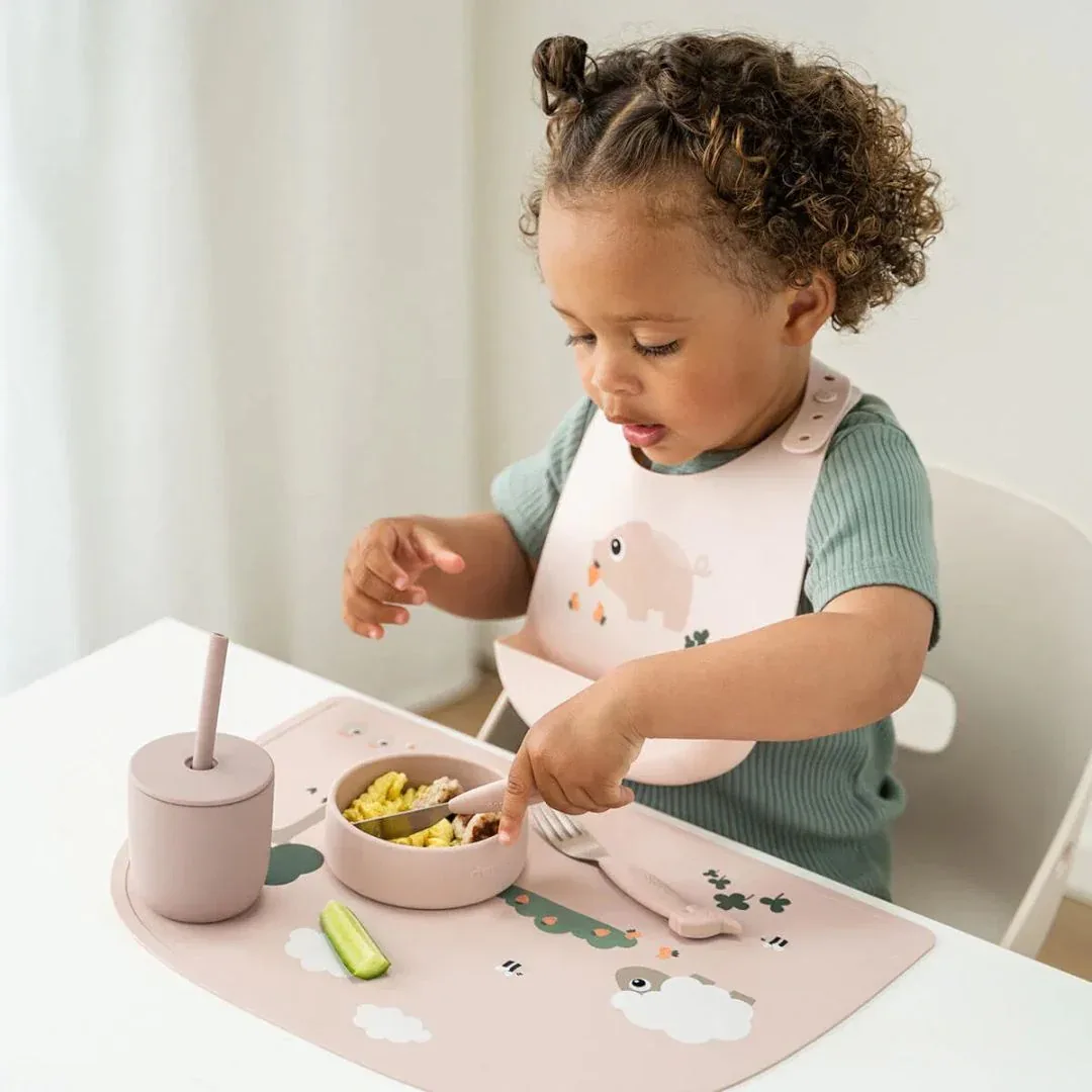 Done by Deer® Silicone Straw Cup Set Tiny Farm Powder 2-pack - Image 4
