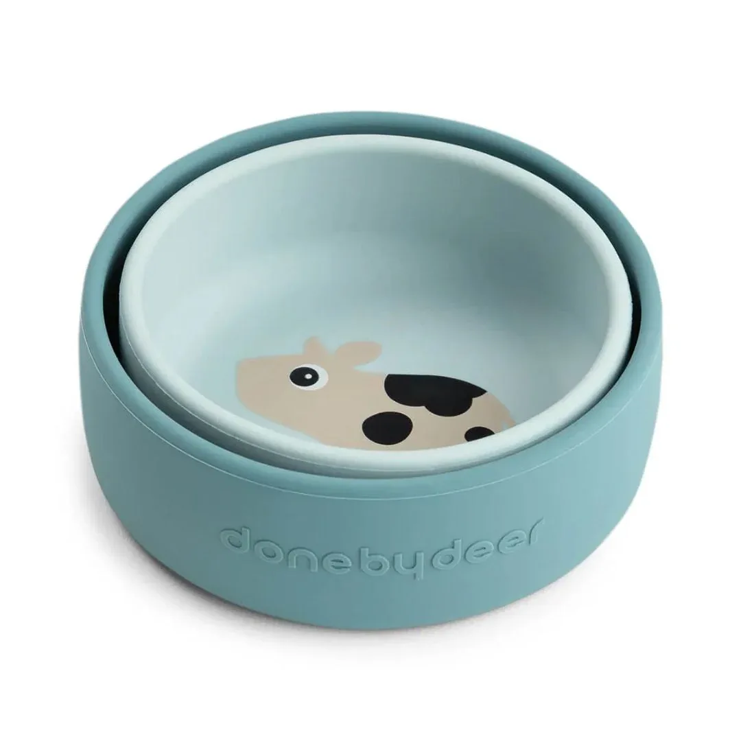 Done by Deer® Silikonska skledica Dotti Blue 2 kosa - Image 2