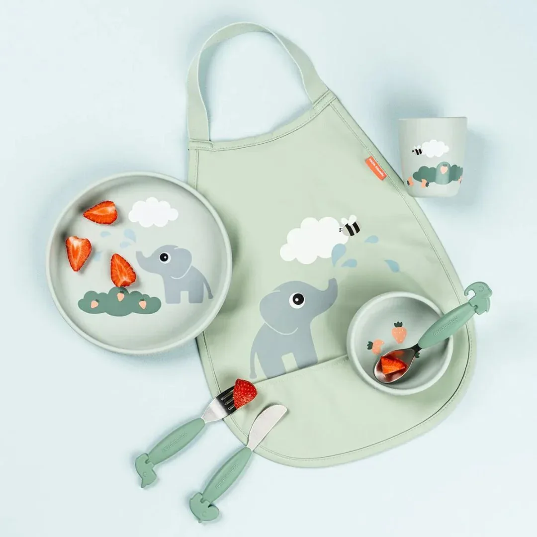 Done by Deer® Silikonski set za hranjenje Stick&Stay Elphee Green - Image 3