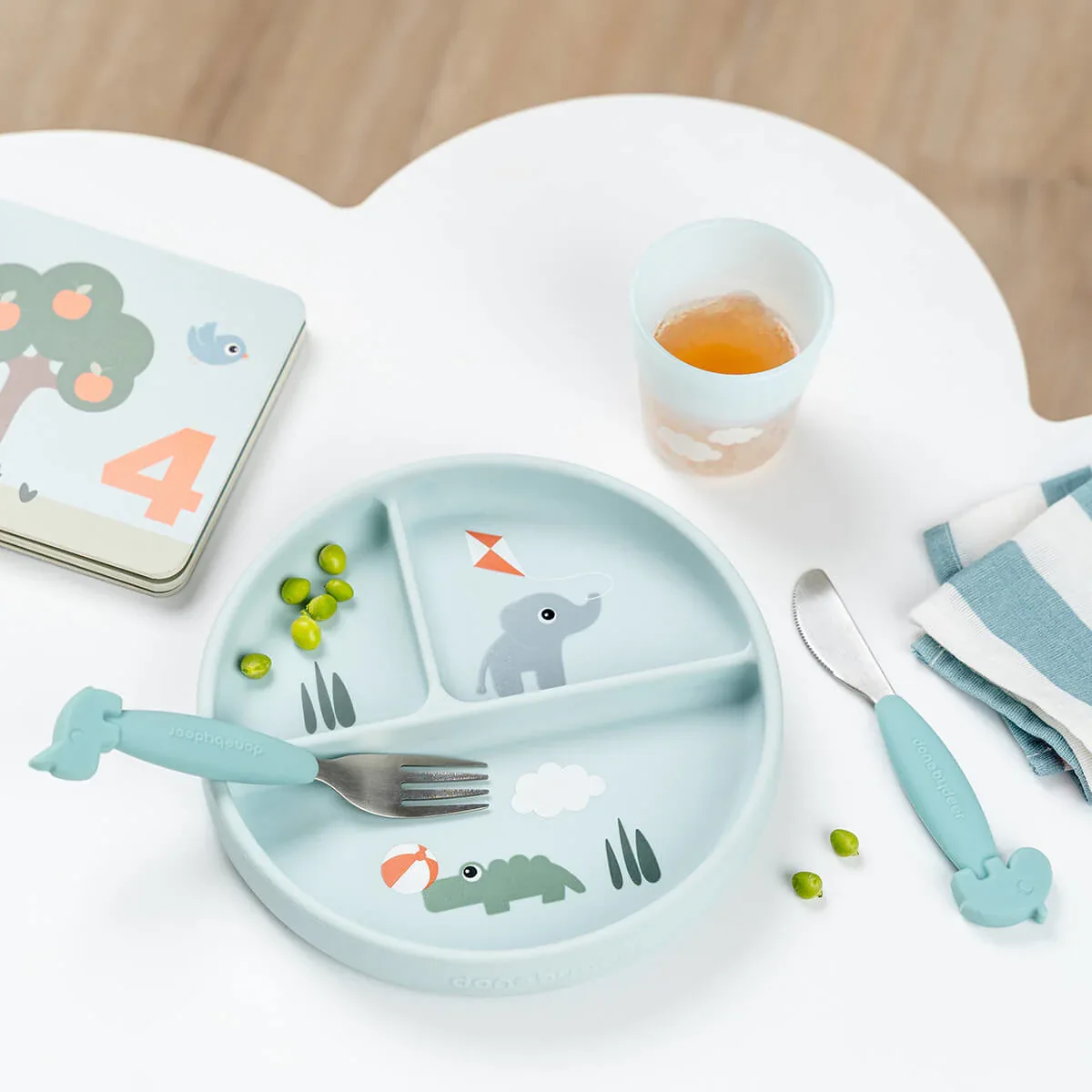 Done by Deer® Stick&Stay compartment plate Playground Blue - Image 3