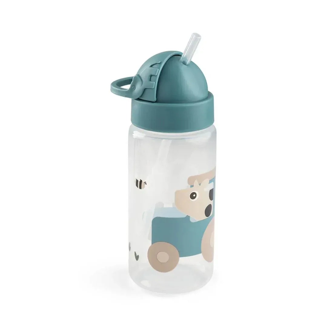 Done by Deer® Straw Bottle Tiny Farm Blue 350 ml - Image 2