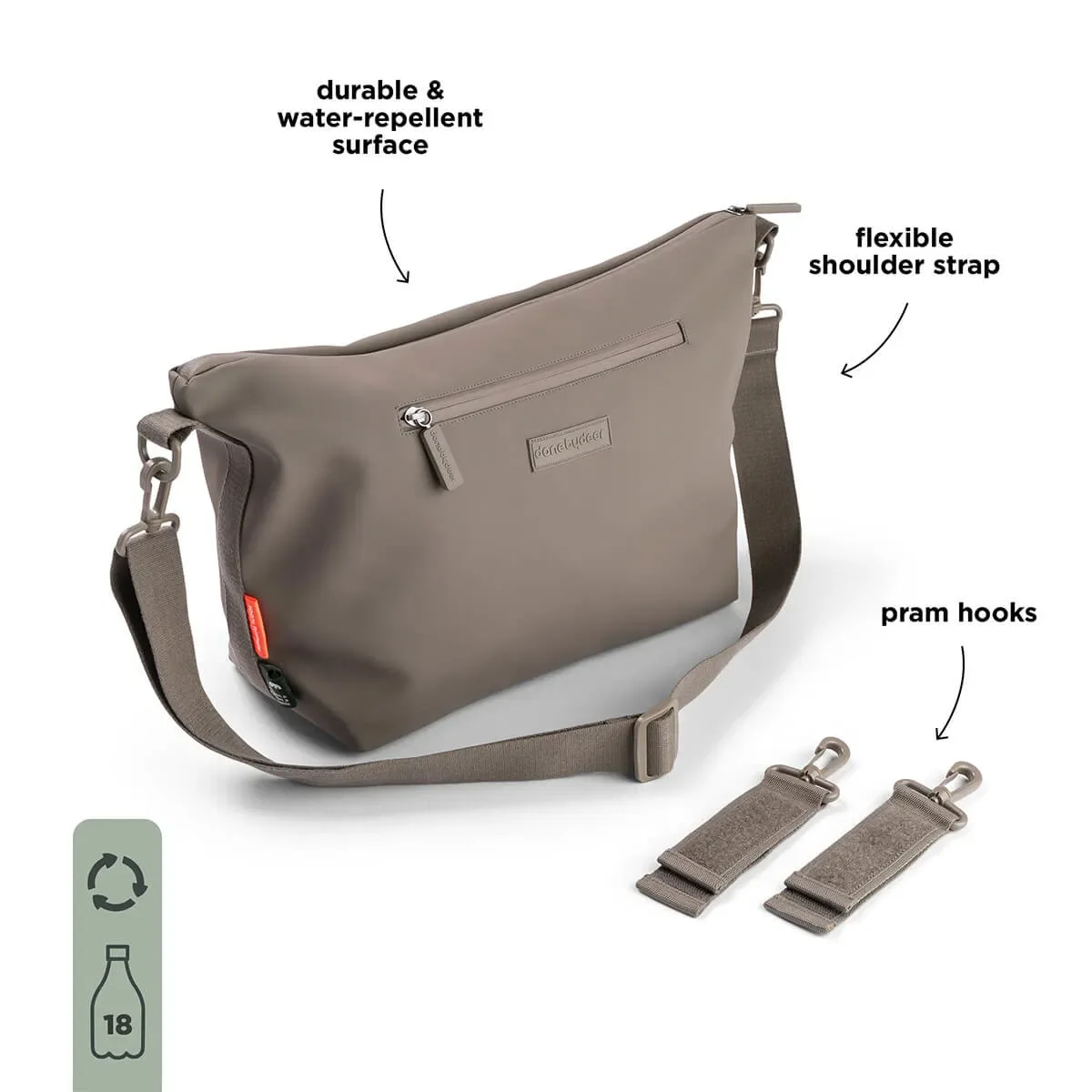 Done by Deer® Stroller bag Taupe - Image 9