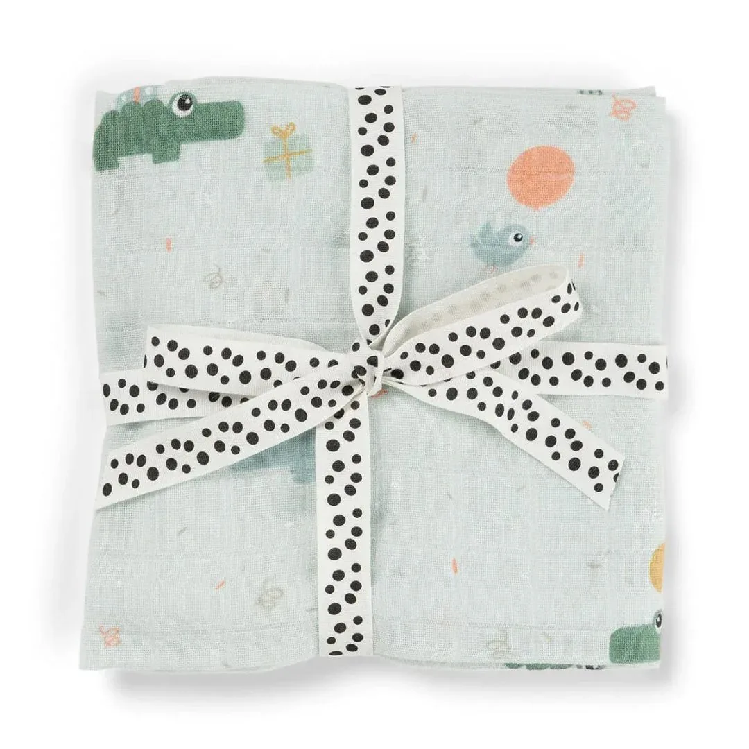 Done by Deer® Swaddle Blanket Celebration Blue 120x120