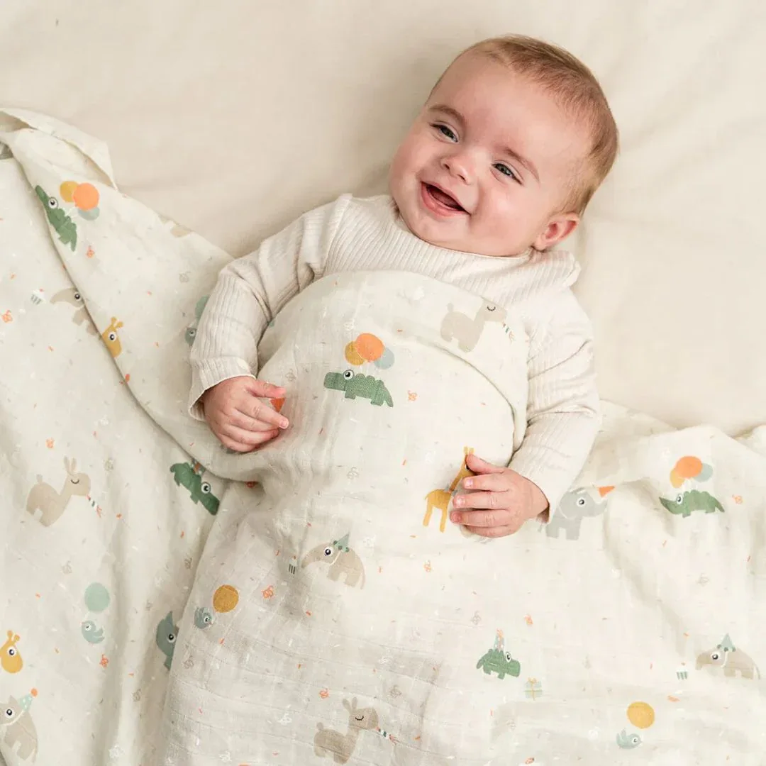 Done by Deer® Swaddle Blanket Celebration Sand 120x120 - Image 2