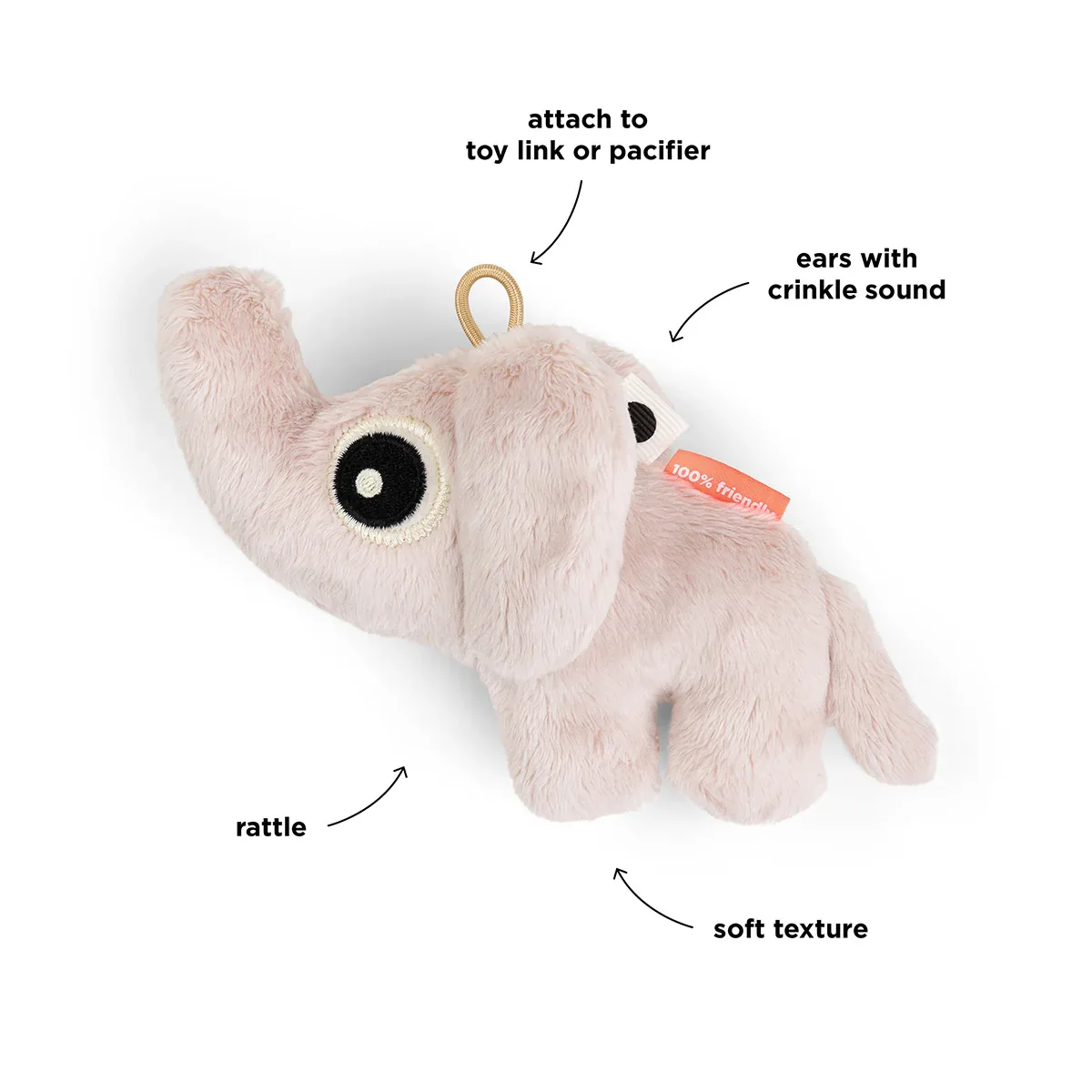 Done by Deer® Tiny sensory rattle Elphee Powder - Image 3