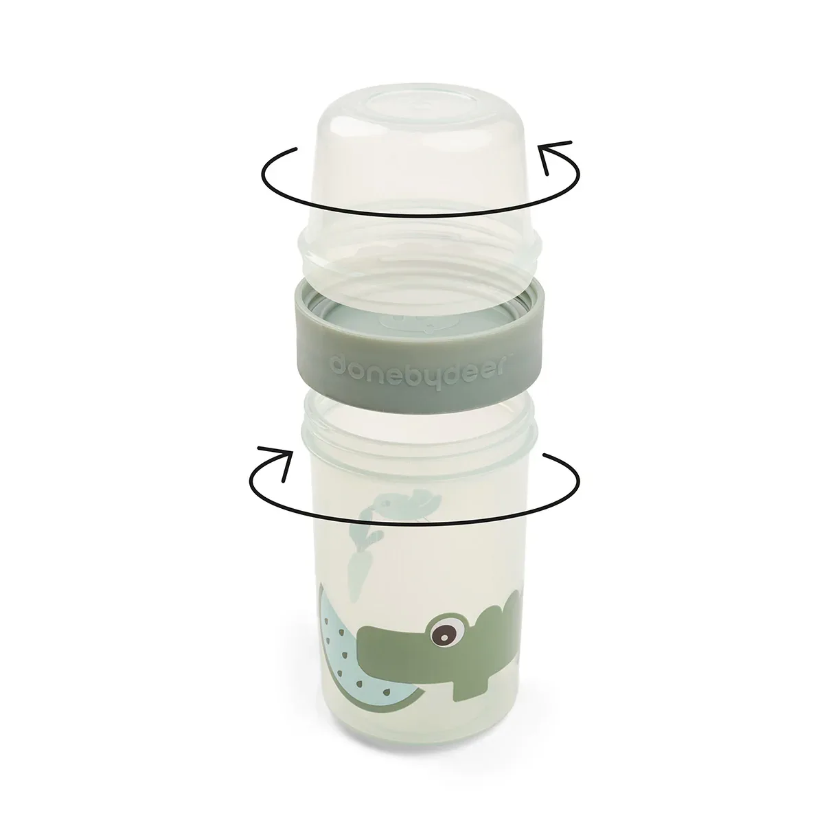 Done by Deer® To Go snack container L Croco Green - Image 3