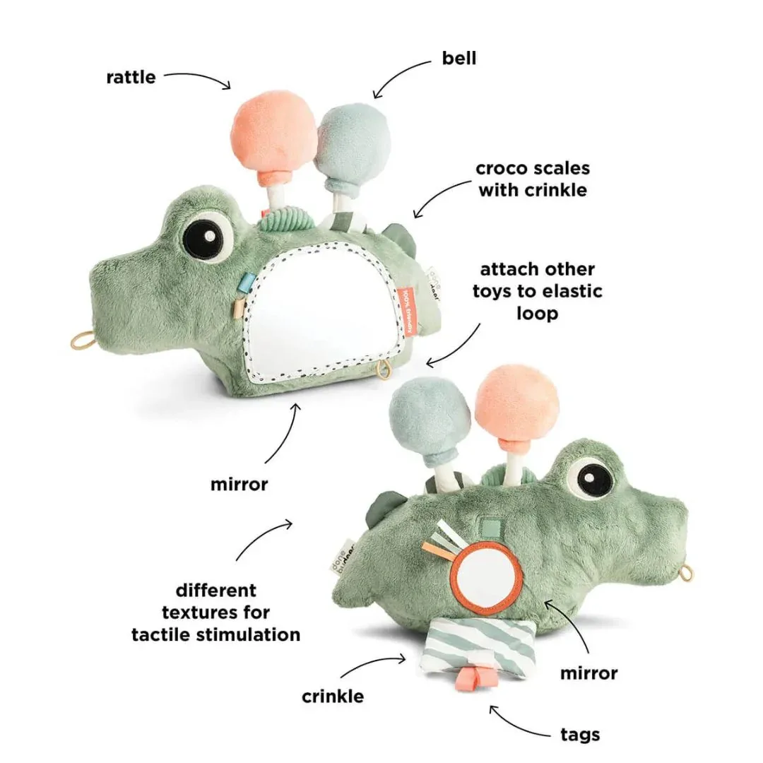 Done by Deer® Tummy Time Sensory Mirror Croco Green - Image 3