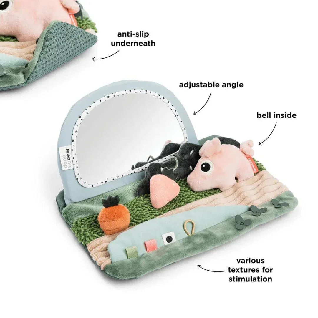 Done by Deer® Tummy time sensory mirror Tiny Farm Colour Mix - Image 2