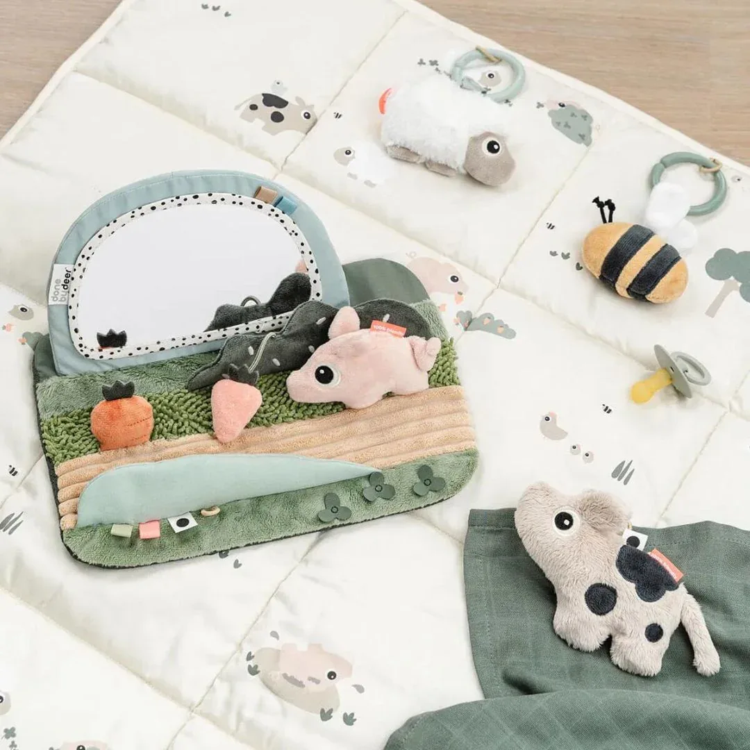 Done by Deer® Tummy time sensory mirror Tiny Farm Colour Mix - Image 4
