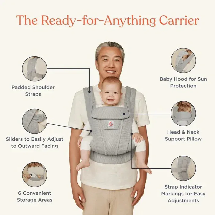 Ergobaby® Baby Carrier Omni Deluxe Mesh Soft Olive - Image 7