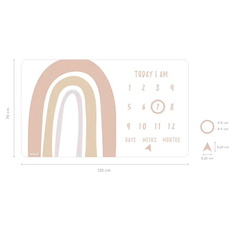 Evibell® Baby milestone blanket Blue - Image 3