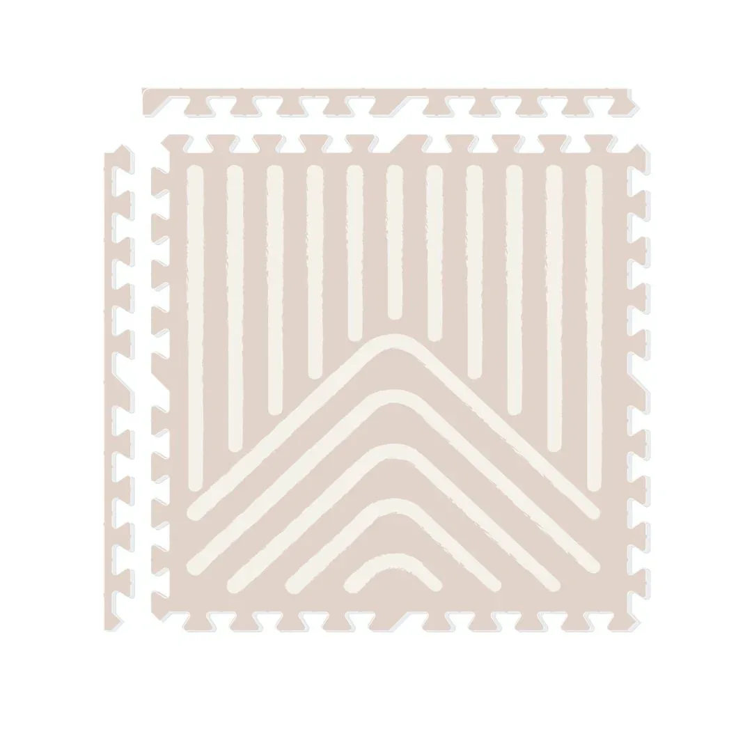 Evibell® Puzzle Playmat 120x180 Lines Cream Tan - Image 2
