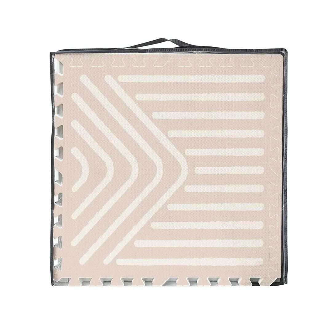 Evibell® Puzzle Playmat 120x180 Lines Cream Tan - Image 3