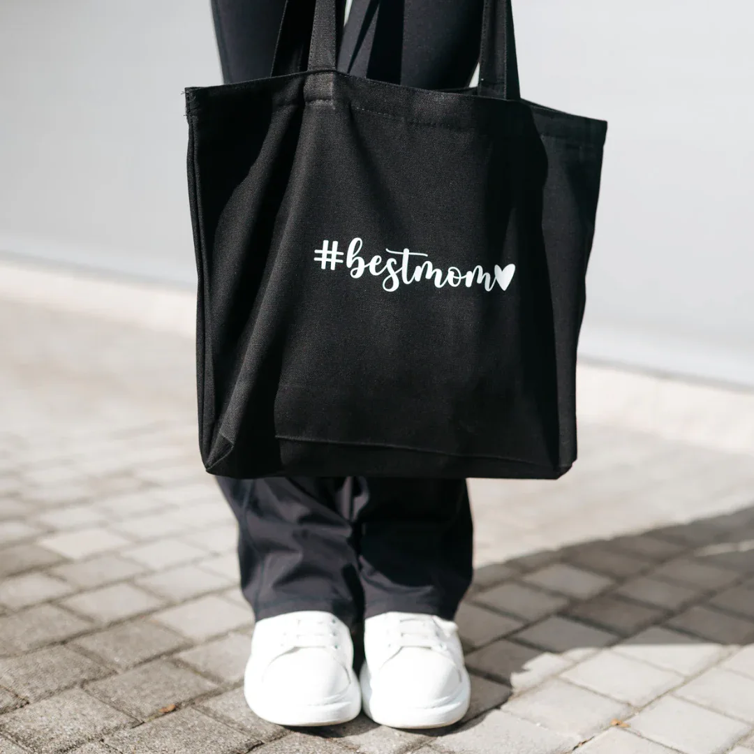 Evitas Cotton Shopping Bag Black - Image 3