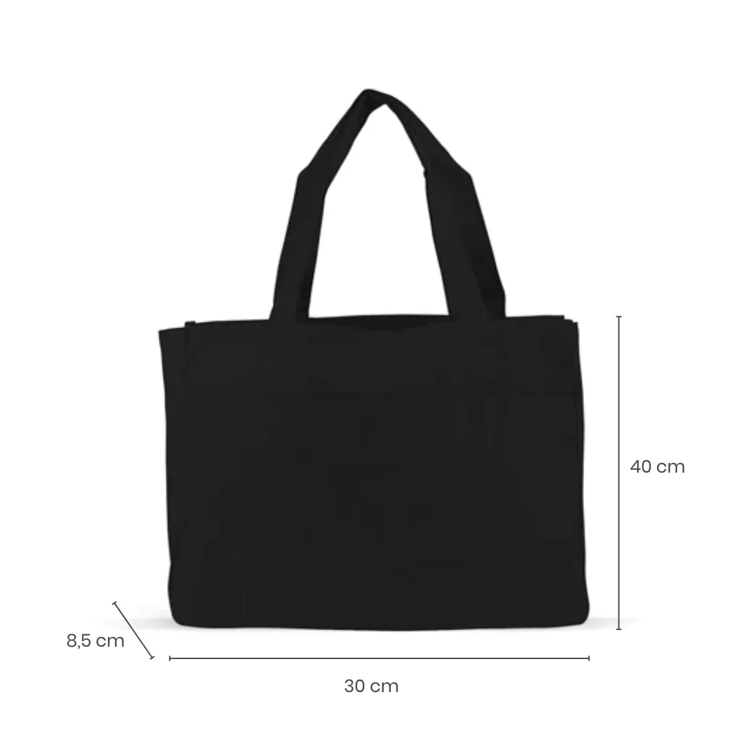 Evitas Cotton Shopping Bag Black - Image 5