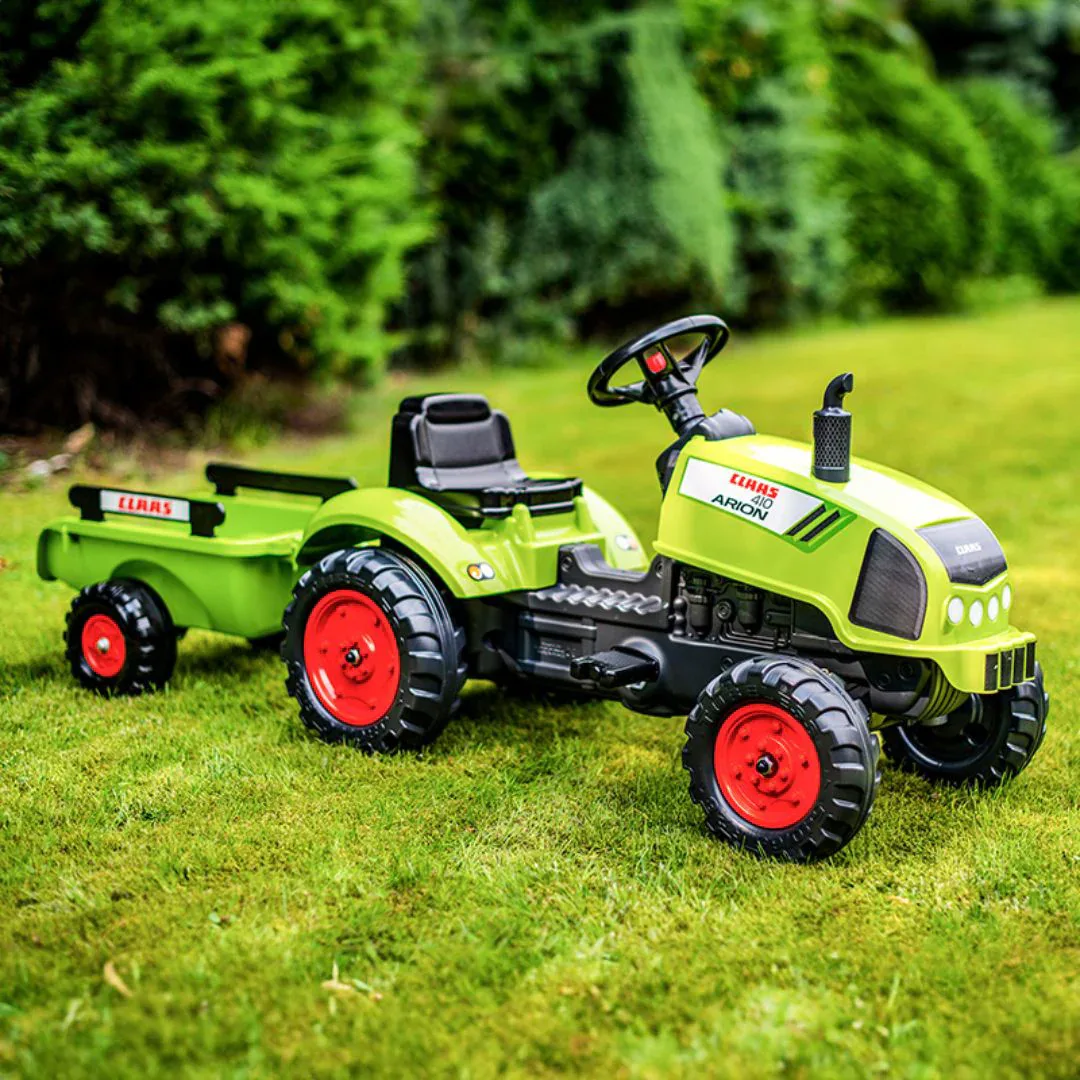Falk® Claas Arion Pedal Tractor with Trailer - Image 4