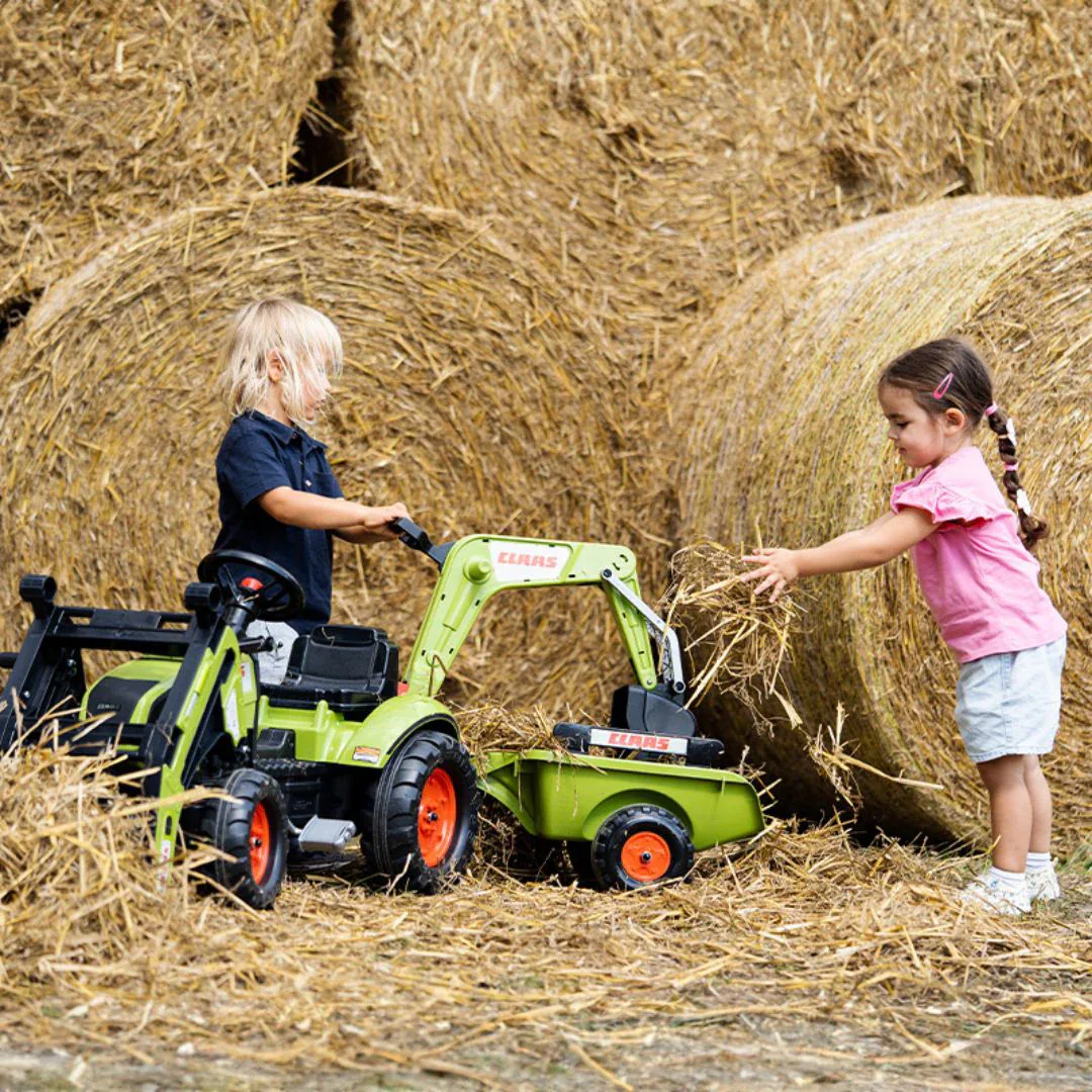 Falk® Claas Pedal Backhoe with Trailer and Front Loader - Image 4