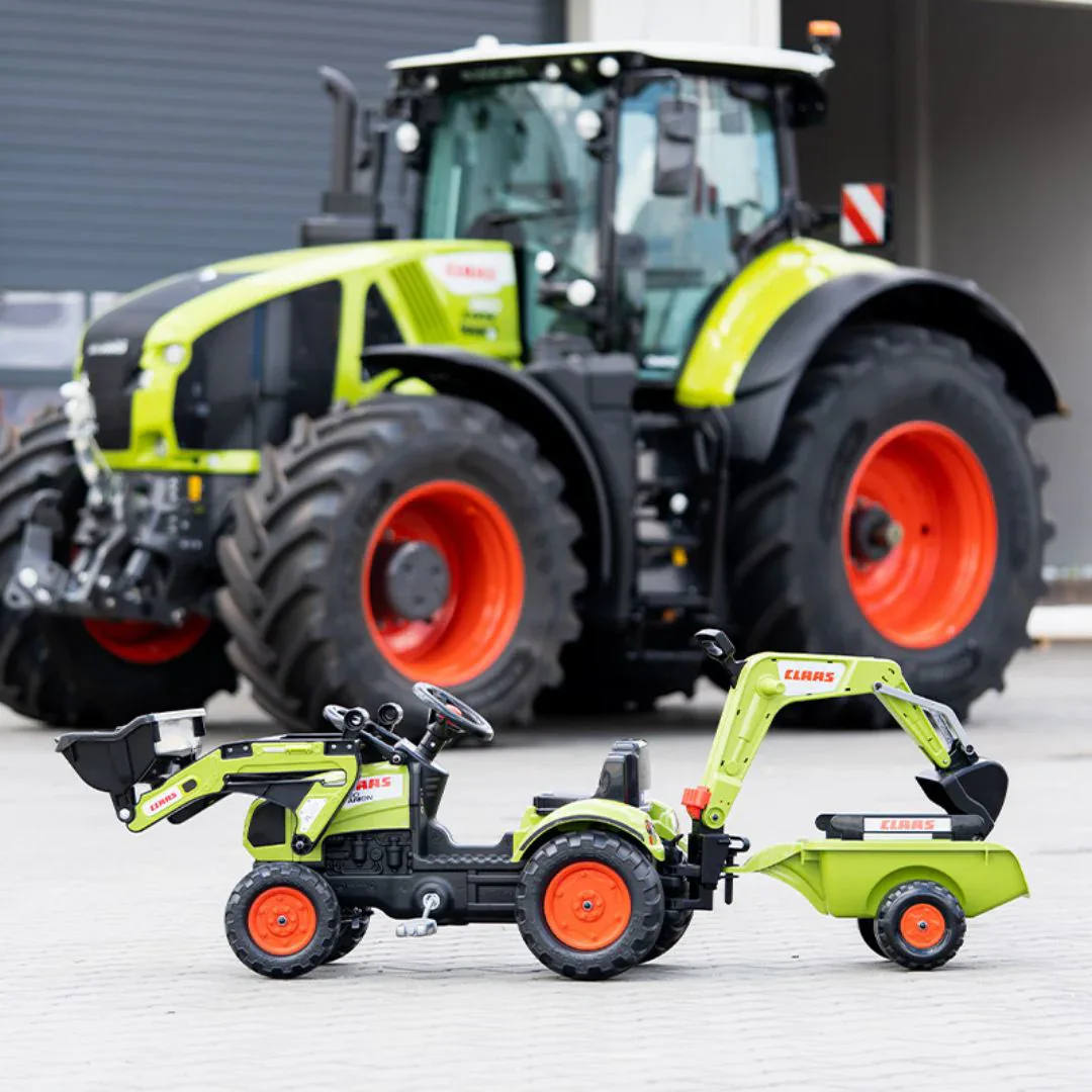Falk® Claas Pedal Backhoe with Trailer and Front Loader - Image 6